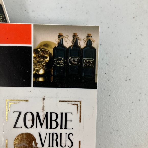 Impact Innovations Black Gold Halloween Label Removable Peel Stick Decal Sticker - Picture 7 of 8